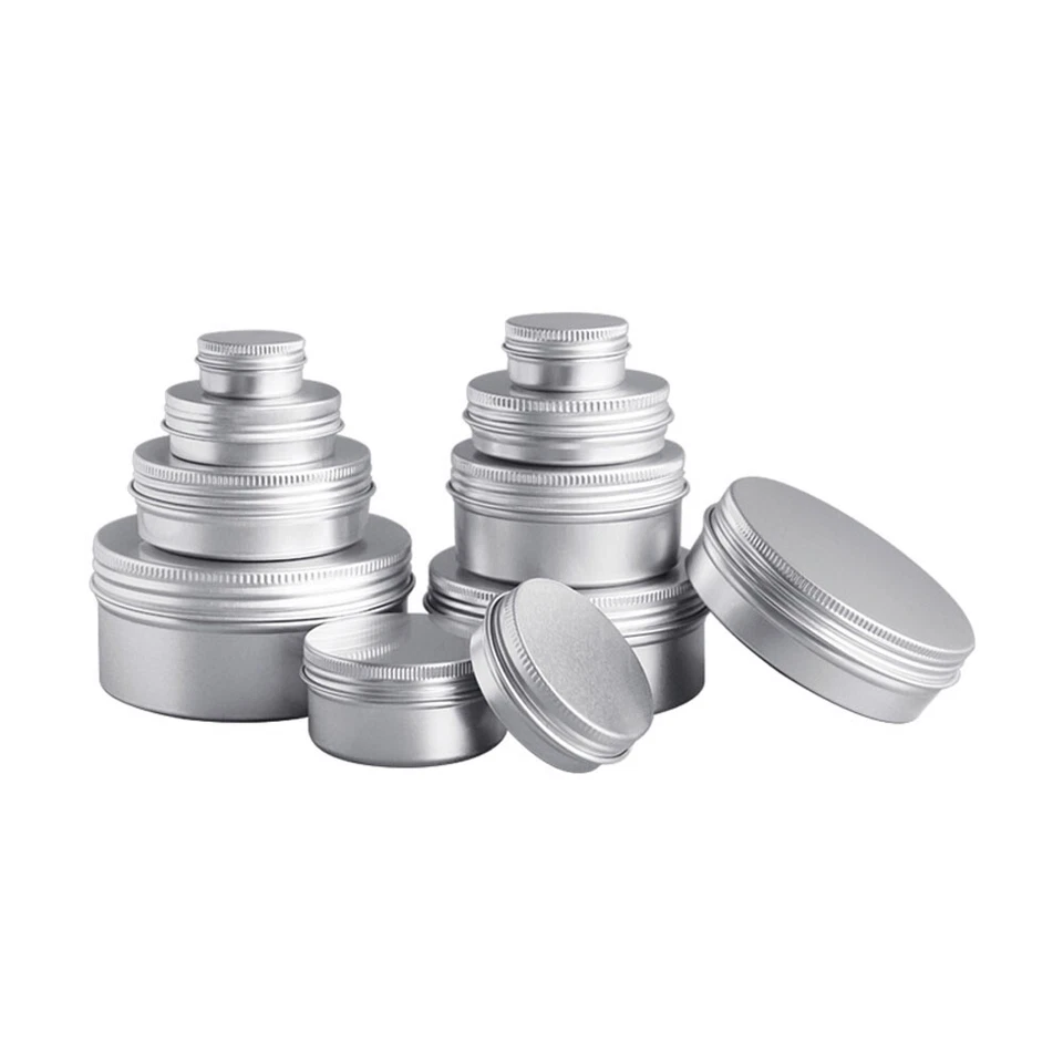 Aluminum Tin Jars Metal Empty Storage Box DIY Cosmetic Packaging Case 10g-250g